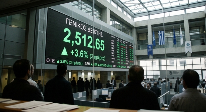 Χρηματιστήριο Αθηνών: Άνοδος 3,6% σε τρεις μέρες, Γενικός Δείκτης πάνω από 2.500 μονάδες
